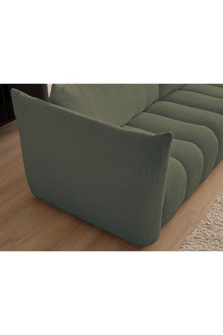 Canapé Azra - Vert kaki - 3 places - En tissu bouclette