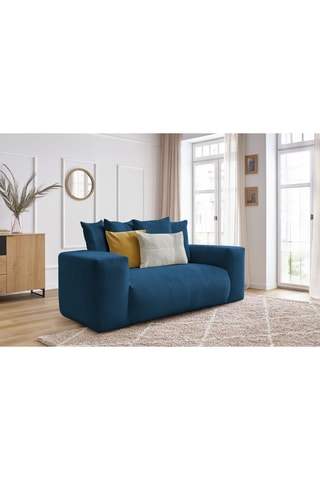 Canapé Voltaire - Bleu foncé - 2 places - En tissu velours côtelé