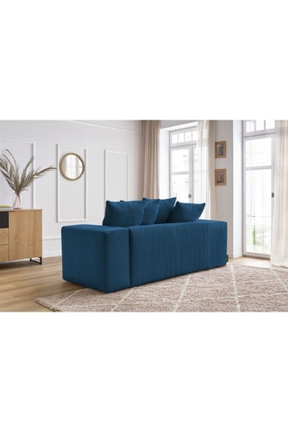 Canapé Voltaire - Bleu foncé - 2 places - En tissu velours côtelé