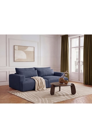 Canapé Twiny - Bleu marine - 3 places - Toucher doux