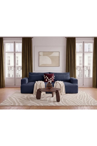Canapé Twiny - Bleu marine - 3 places - Toucher doux