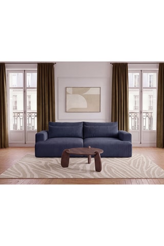 Canapé Twiny - Bleu marine - 3 places - Toucher doux