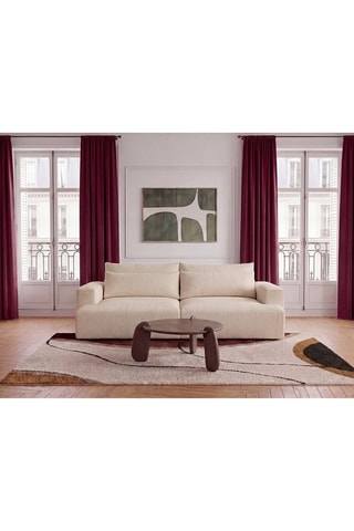 Canapé Twiny - Beige - 3 places - Toucher doux
