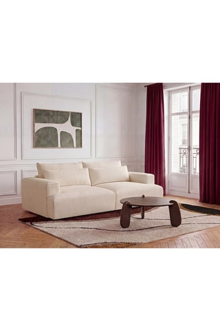 Canapé Twiny - Beige - 3 places - Toucher doux