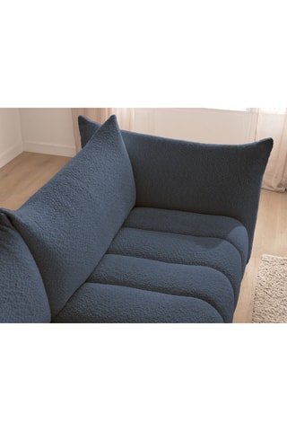 Canapé Azra - Bleu foncé - 4 places - En tissu bouclette
