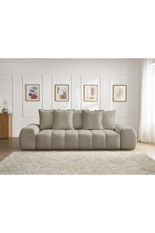 Canapé convertible Everest - Taupe - 3 places - En tissu chiné