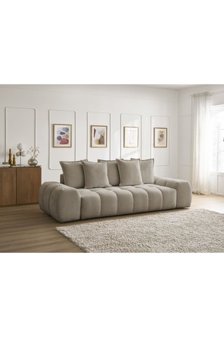 Canapé convertible Everest - Taupe - 3 places - En tissu chiné