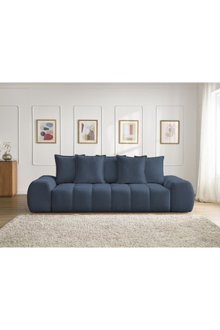 Canapé convertible Everest - Bleu foncé - 3 places - En tissu chiné