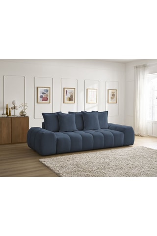 Canapé convertible Everest - Bleu foncé - 3 places - En tissu chiné