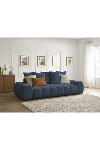 Canapé convertible Everest - Bleu foncé - 3 places - En tissu chiné