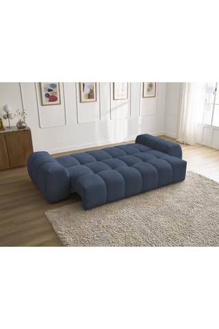 Canapé convertible Everest - Bleu foncé - 3 places - En tissu chiné