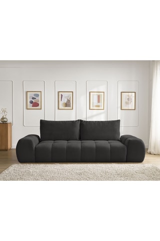 Canapé convertible Everest - Noir - 3 places - En tissu chiné