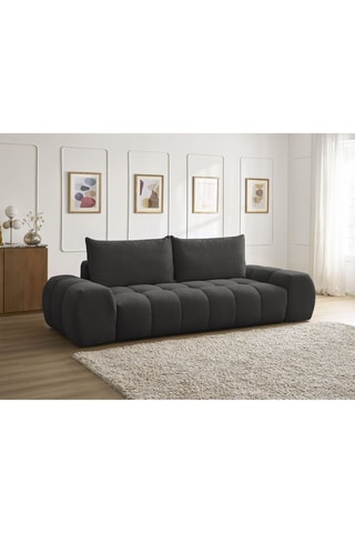 Canapé convertible Everest - Noir - 3 places - En tissu chiné
