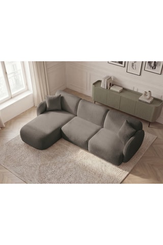 Canapé d'angle gauche Anda - Taupe - 3 places - En tissu chenille