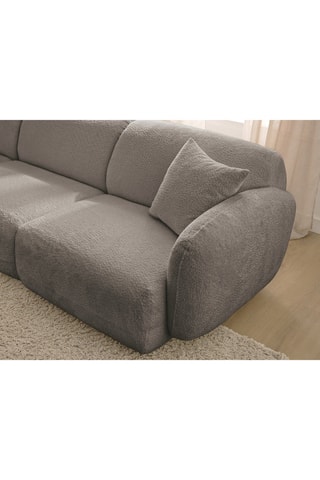 Canapé d'angle gauche Anda - Taupe - 3 places - En tissu chenille