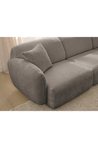 Canapé d'angle droit Anda - Taupe - 3 places - En tissu chenille