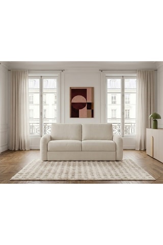 Canapé convertible Kenan - Beige - 3 places - En tissu lisse