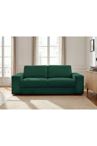 Canapé convertible Ibiza - Vert foncé - 3 places - En tissu texturé