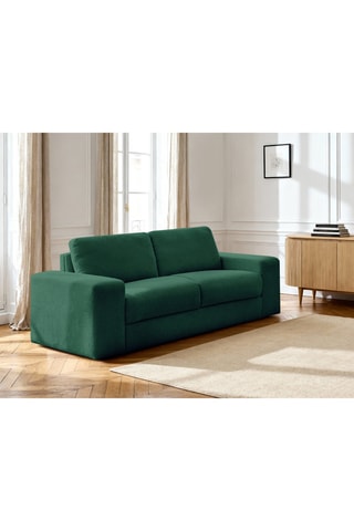 Canapé convertible Ibiza - Vert foncé - 3 places - En tissu texturé