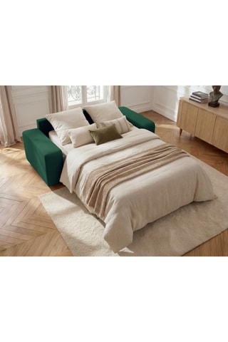 Canapé convertible Ibiza - Vert foncé - 3 places - En tissu texturé