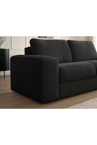Canapé convertible Ibiza - Noir - 3 places - En tissu texturé