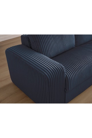 Canapé convertible Ibiza - Bleu foncé - 3 places - En tissu velours côtelé doux