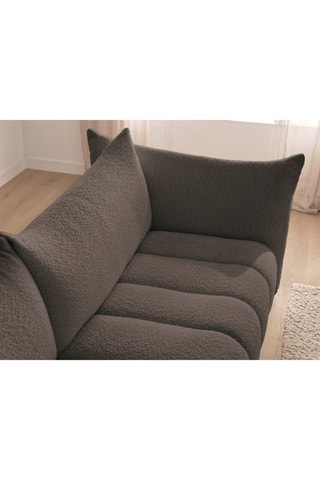 Canapé d'angle droit Azra - Marron - 4 places - En tissu bouclette