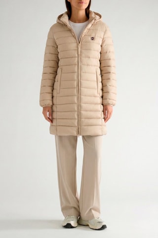 Doudoune longue à capuche - Beige