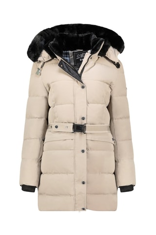 Doudoune longue Bettineak - Beige et noir