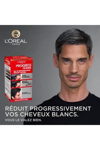 Gel de repigmentation naturelle Progress Homme - Cheveux blancs - 2 produits