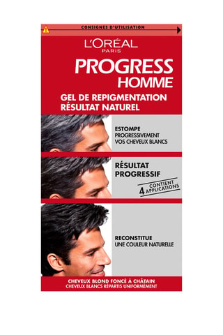 Gel de repigmentation naturelle Progress Homme - Cheveux blancs - 2 produits