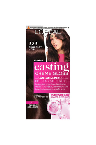 Coloration cheveux crème gloss Casting - 323 chocolat noir
