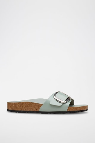 Mules compensées en cuir - Vert clair