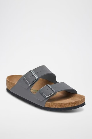 Mules en cuir nubuck - Gris