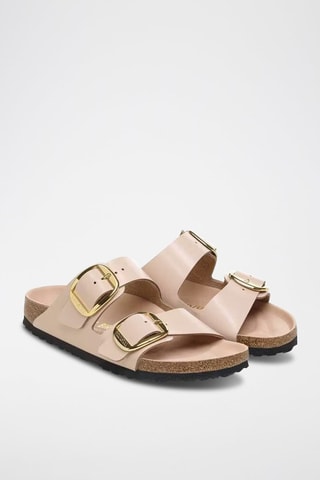 Mules vernies en cuir - Beige