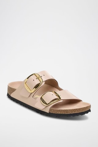 Mules vernies en cuir - Beige