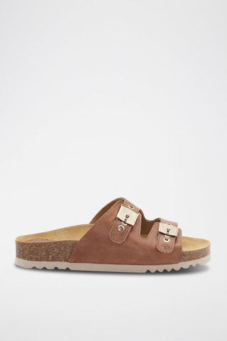 Mules en cuir Alba Marron