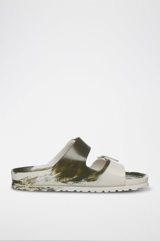Mules en nubuck Arizona - Blanc et kaki