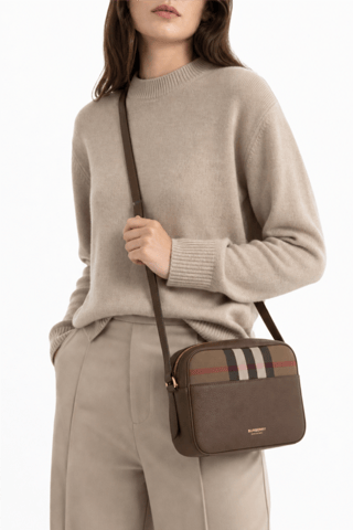 Sac bandoulière en cuir Camera - Marron