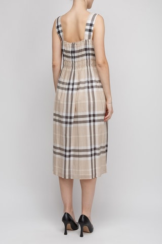 Robe midi sans manches Delilah Chk - Beige