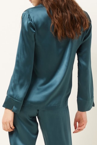 Chemise de pyjama en soie Pearly - Vert