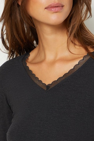 Pyjamashirt Warm - Antraciet