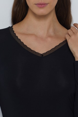 Pyjamashirt Warm - Zwart