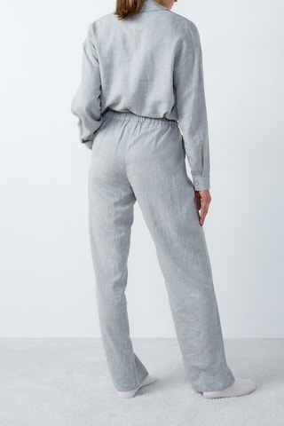 Pantalon en lin taille haute Isame - Kaki