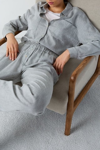 Pantalon en lin taille haute Isame - Kaki