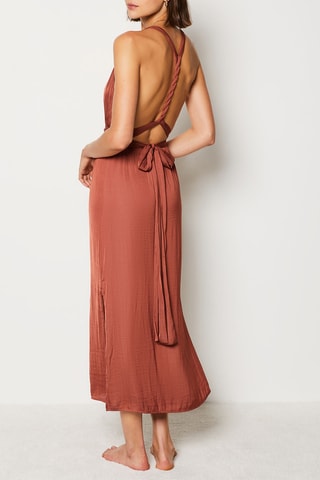 Chemise de nuit sans manches - Marron