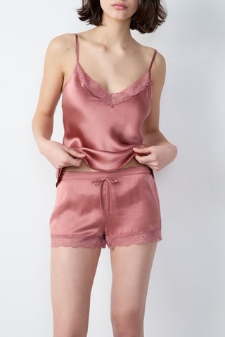 Zijden Pyjamashort Milky - Roze