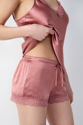 Zijden Pyjamashort Milky - Roze