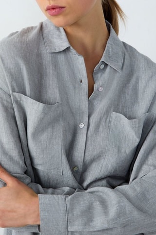 Robe chemise en lin Isame - Gris