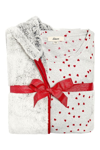 Pyjama 3 pièces Germin - Gris clair chiné et rouge
